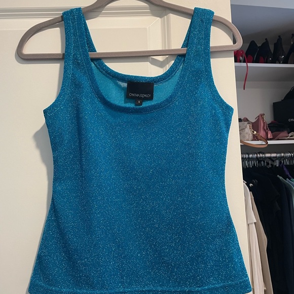 Cynthia Rowley Tops - Cynthia rowley sparkly blue tank top
